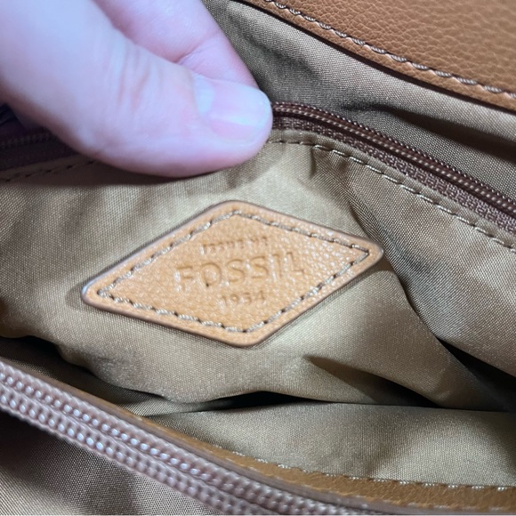 Fossil Kyler Crochet Leather Hand Shoulder Satchel Bag - Picture 7 of 7